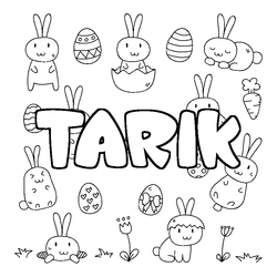 Coloraci&oacute;n del nombre TARIK - decorado Pascua