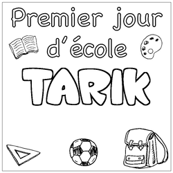 Coloraci&oacute;n del nombre TARIK - decorado primer d&iacute;a de escuela
