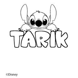 Coloraci&oacute;n del nombre TARIK - decorado Stitch