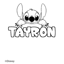 Coloraci&oacute;n del nombre TAYRON - decorado Stitch