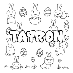 Coloraci&oacute;n del nombre TAYRON - decorado Pascua