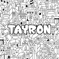 Coloraci&oacute;n del nombre TAYRON - decorado ciudad