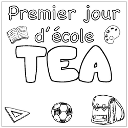 Coloraci&oacute;n del nombre TEA - decorado primer d&iacute;a de escuela