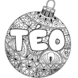 Coloraci&oacute;n del nombre T&Eacute;O - decorado bola de Navidad