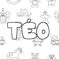 Coloraci&oacute;n del nombre T&Eacute;O - decorado juguetes