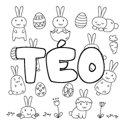 Coloraci&oacute;n del nombre T&Eacute;O - decorado Pascua