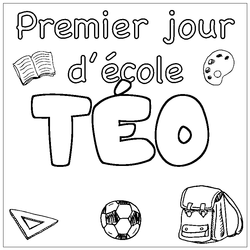 Coloraci&oacute;n del nombre T&Eacute;O - decorado primer d&iacute;a de escuela