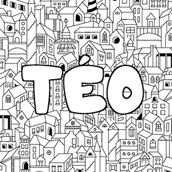 Coloraci&oacute;n del nombre T&Eacute;O - decorado ciudad