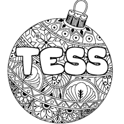 Coloraci&oacute;n del nombre TESS - decorado bola de Navidad