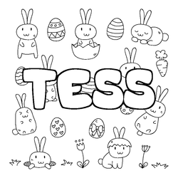 Coloraci&oacute;n del nombre TESS - decorado Pascua