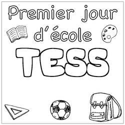 Coloraci&oacute;n del nombre TESS - decorado primer d&iacute;a de escuela