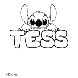 Coloraci&oacute;n del nombre TESS - decorado Stitch