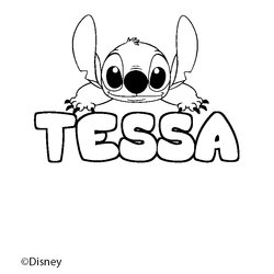 Coloraci&oacute;n del nombre TESSA - decorado Stitch