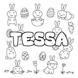 Coloraci&oacute;n del nombre TESSA - decorado Pascua