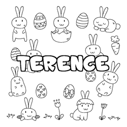 Coloraci&oacute;n del nombre TERENCE - decorado Pascua