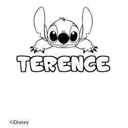 Coloraci&oacute;n del nombre TERENCE - decorado Stitch