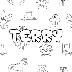 Coloraci&oacute;n del nombre TERRY - decorado juguetes