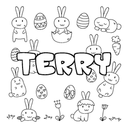 Coloraci&oacute;n del nombre TERRY - decorado Pascua