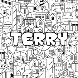 Coloraci&oacute;n del nombre TERRY - decorado ciudad