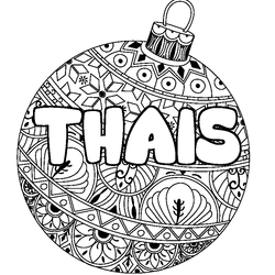 Coloraci&oacute;n del nombre THAIS - decorado bola de Navidad