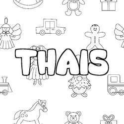 Coloraci&oacute;n del nombre THAIS - decorado juguetes