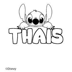 Coloraci&oacute;n del nombre THAIS - decorado Stitch