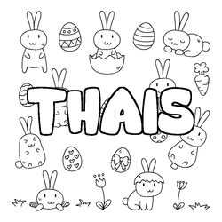 Coloraci&oacute;n del nombre THAIS - decorado Pascua