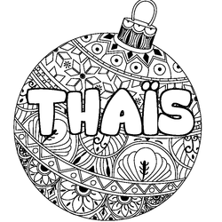 Coloraci&oacute;n del nombre THA&Iuml;S - decorado bola de Navidad
