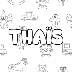 Coloraci&oacute;n del nombre THA&Iuml;S - decorado juguetes