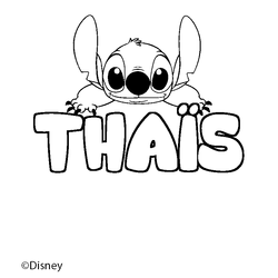 Coloraci&oacute;n del nombre THA&Iuml;S - decorado Stitch