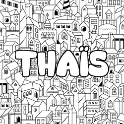 Coloraci&oacute;n del nombre THA&Iuml;S - decorado ciudad