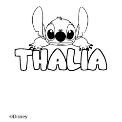 Coloraci&oacute;n del nombre THALIA - decorado Stitch