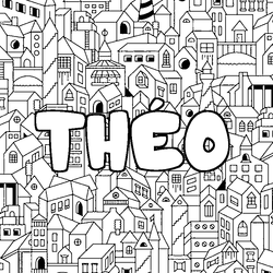 Coloraci&oacute;n del nombre TH&Eacute;O - decorado ciudad