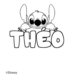 Coloraci&oacute;n del nombre TH&Eacute;O - decorado Stitch