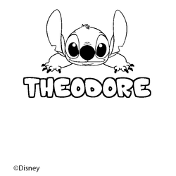 Coloraci&oacute;n del nombre THEODORE - decorado Stitch