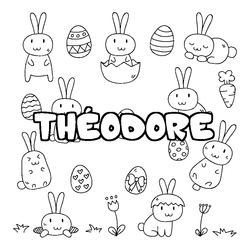 Coloraci&oacute;n del nombre TH&Eacute;ODORE - decorado Pascua