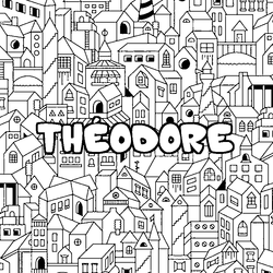 Coloraci&oacute;n del nombre TH&Eacute;ODORE - decorado ciudad
