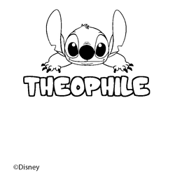 Coloraci&oacute;n del nombre THEOPHILE - decorado Stitch