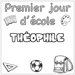 Coloraci&oacute;n del nombre TH&Eacute;OPHILE - decorado primer d&iacute;a de escuela