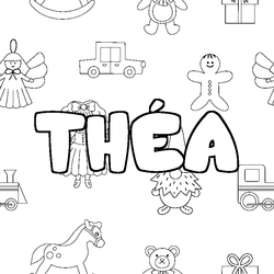 Coloraci&oacute;n del nombre TH&Eacute;A - decorado juguetes