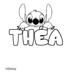 Coloraci&oacute;n del nombre TH&Eacute;A - decorado Stitch