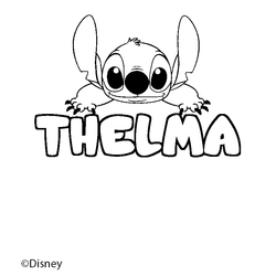 Coloraci&oacute;n del nombre THELMA - decorado Stitch