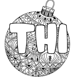 Coloraci&oacute;n del nombre THI - decorado bola de Navidad