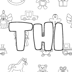 Coloraci&oacute;n del nombre THI - decorado juguetes