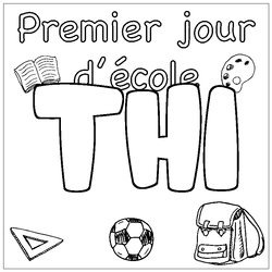 Coloraci&oacute;n del nombre THI - decorado primer d&iacute;a de escuela