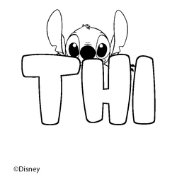 Coloraci&oacute;n del nombre THI - decorado Stitch