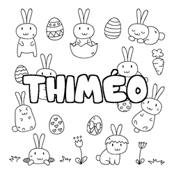 Coloraci&oacute;n del nombre THIM&Eacute;O - decorado Pascua