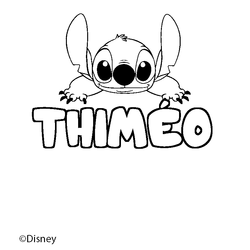 Coloraci&oacute;n del nombre THIM&Eacute;O - decorado Stitch