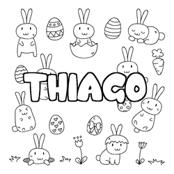 Coloraci&oacute;n del nombre THIAGO - decorado Pascua