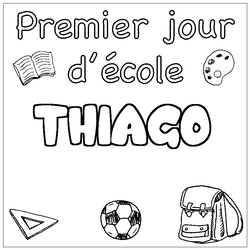 Coloraci&oacute;n del nombre THIAGO - decorado primer d&iacute;a de escuela